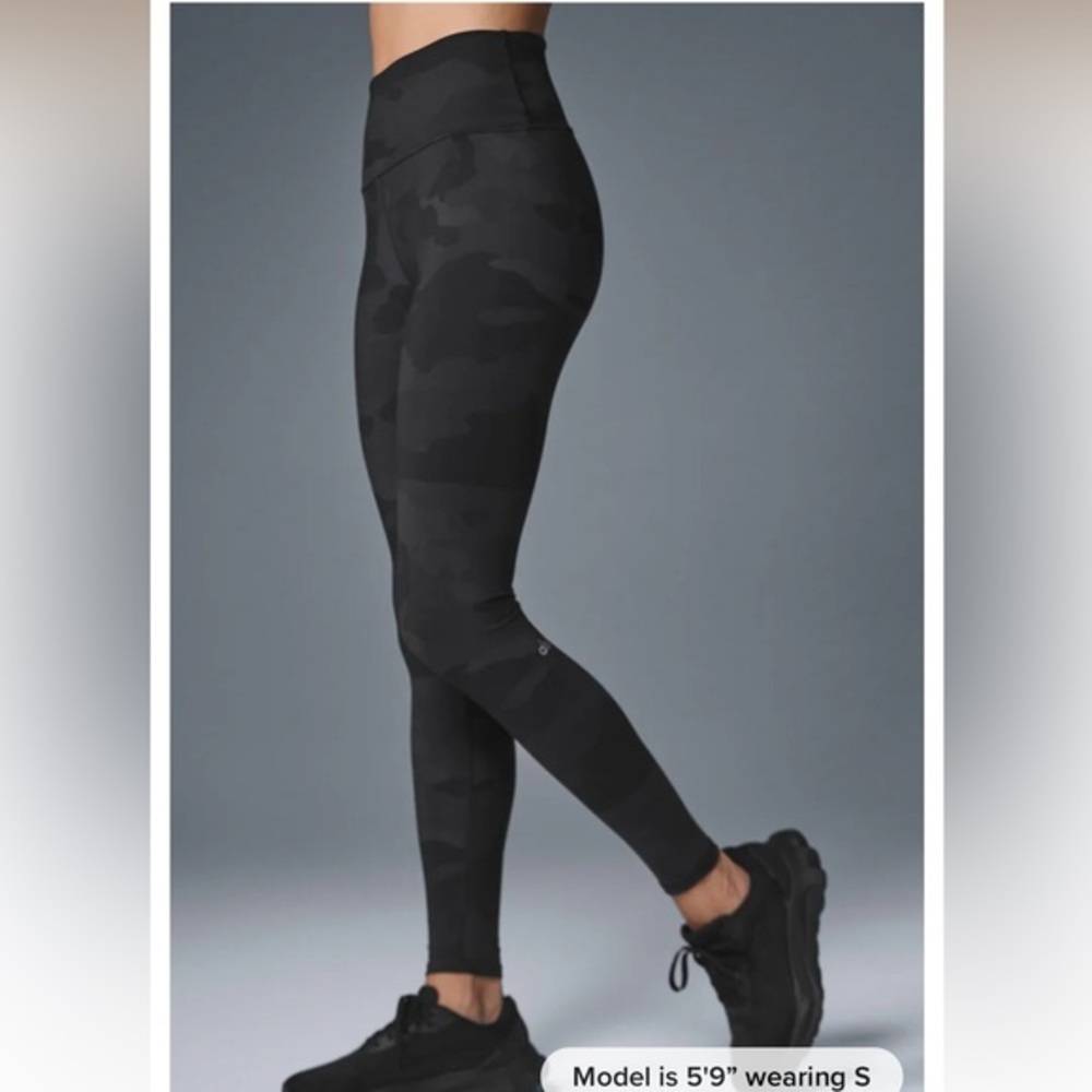 All High-Waist Camo Vapor Black Camouflage Women's Leggings small